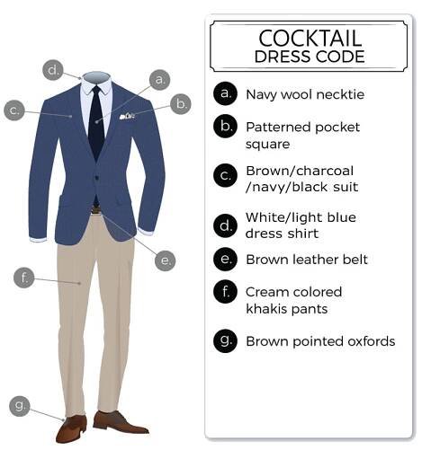cocktail attire dress code for men