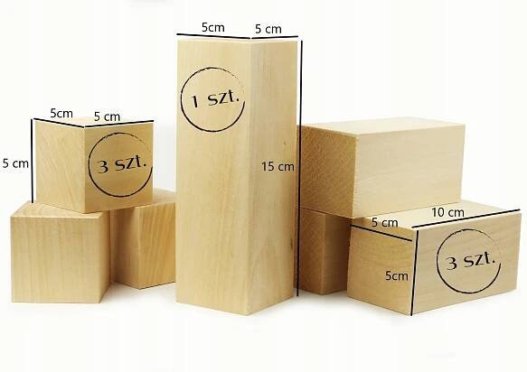 Lipové dřevo pro vyřezávání 7ks Kostky 5x5x5, 5x5x10 a 5x5x15 Značka ostatní