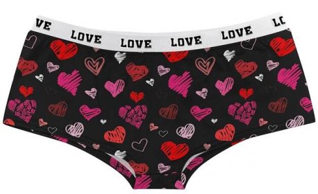 Women's Valentine's Day Digital Printing Breathable Close Fitting Underpants Comfortable Briefs