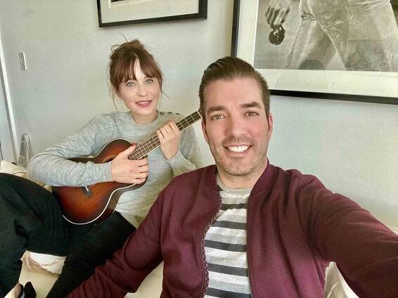 Zooey Deschanel and Jonathan Scott at home