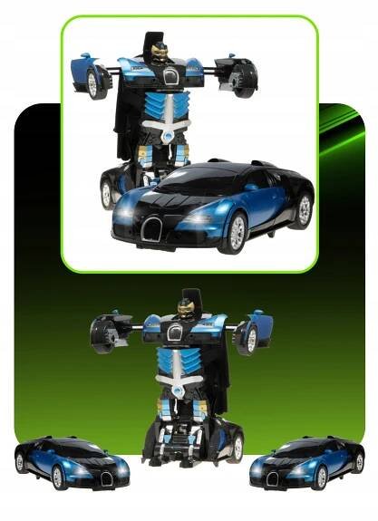 AUTO NA DÁLKOVÉ OVLÁDÁNÍ RC ROBOT TRANSFORMACE Bugatti PILOT Efekty LED podsvícení světelné