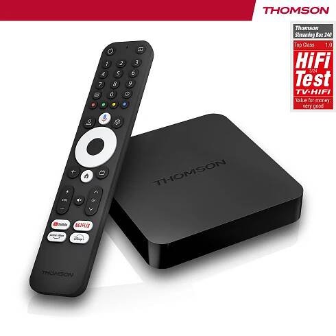 THOMSON Streaming Box 240, Google TV, 4K UHD, Google Assistant, Google Cast, Wi-Fi