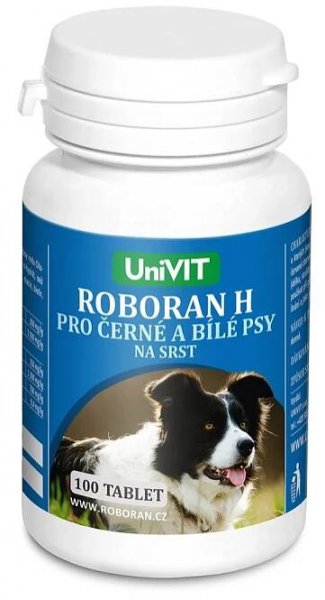 UniVIT Roboran H na srst černých a bílých psů 100 tablet