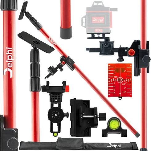 ROZPĚRNÁ TYČ PRO LASER 300 cm TELESKOPICKÁ TYČ VODOVÁHY STATIV 3 m
