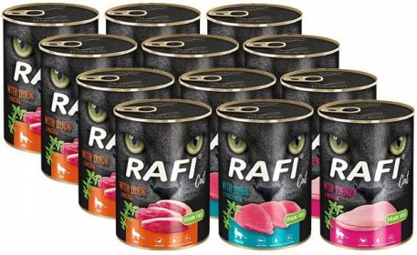 Rafi Cat Mix Kvalitní mokré bezobilné krmivo pro kočky  12 x 400 g