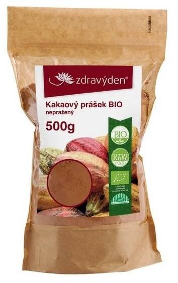 Zdravý den Kakaový prášek Bio nepražený 500g - Biopult.cz