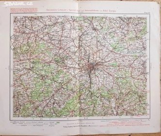 Staré mapy Střední Evropy 40ks, pro kola a auto - Praha