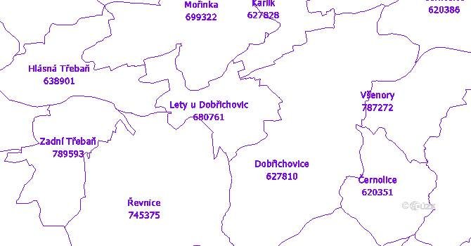 Katastrální mapa Lety