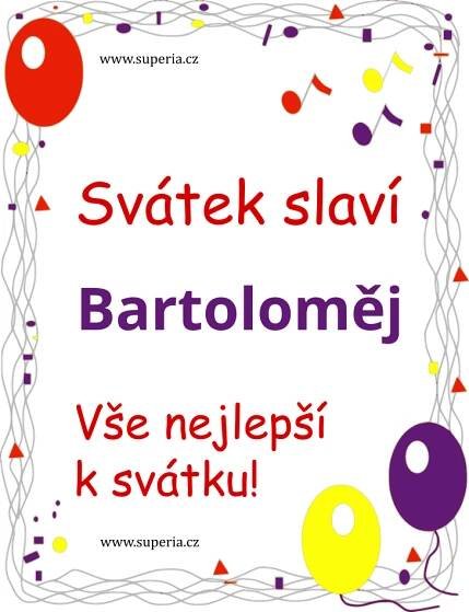 Bartoloměj - 24. srpna 2025, dětské přání ke svátku, jmeniny děti, dětem přáníčko k svátku