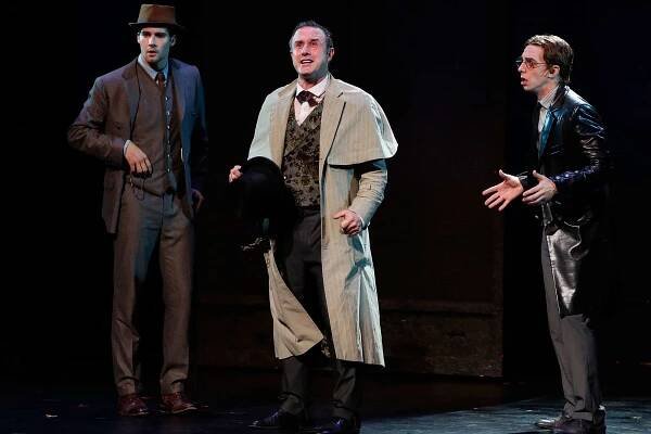 James Maslow, David Arquette and Patrick Costello during the opening night performance of Sir Arthur Conan Doyle's 