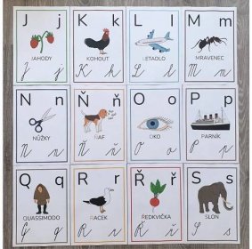 Písmena abecedy s obrázky slov | UnoDuo.cz