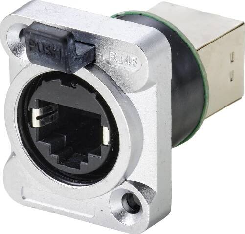 TRU COMPONENTS TC-9554640 Datový konektor RJ45 zásuvka, rovná Počet pólů 8P8C niklová 1 ks
