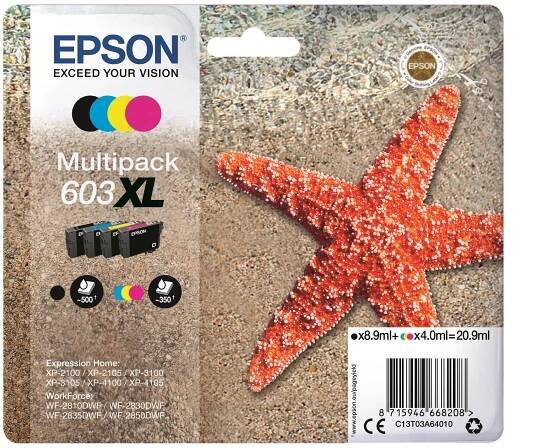 Epson 603XL, C13T03A64010, multipack