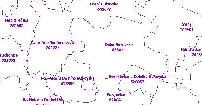 Katastrální mapa Dolní Bukovsko