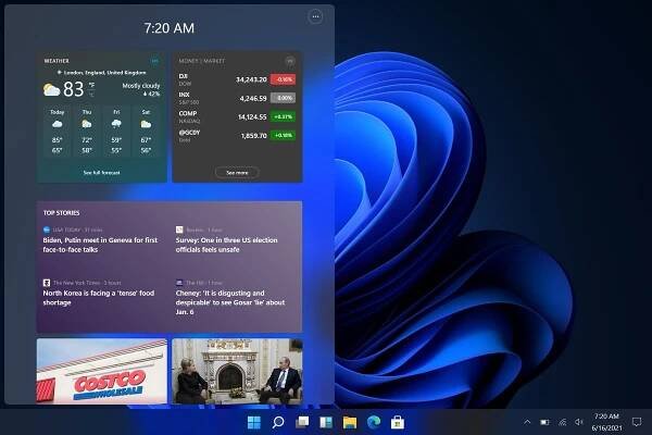 Windows 11 Widgets Dark
