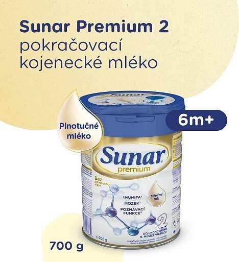 Sunar Premium 2 pokračovací kojenecké mléko 700 g
