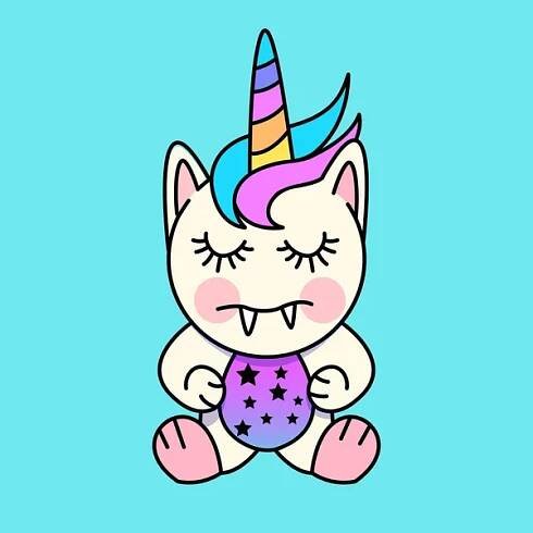 Kleines Einhornmonster-Illustration