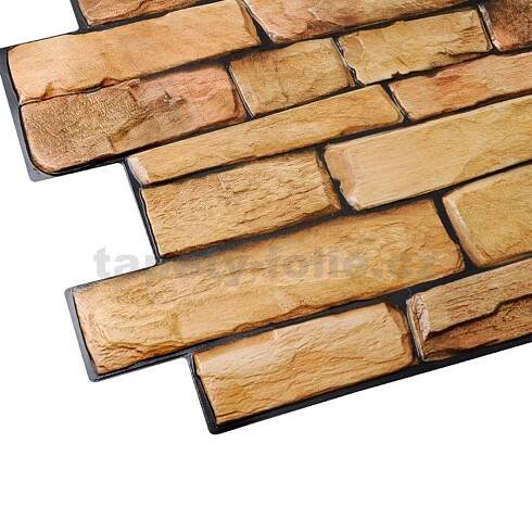 Obkladové panely 3D PVC TP10006922, cena za kus, rozměr 980 x 498 mm, kámen pískový, GRACE