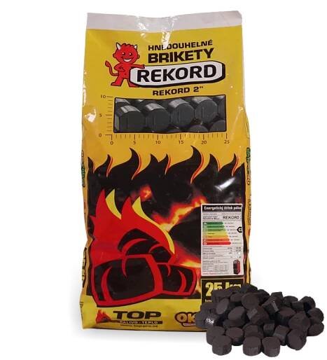 Uhelné brikety REKORD 2 paleta 875 kg