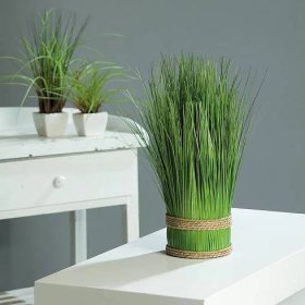 Umělá tráva v květináči - vlastnosti dle výběru (86 fotografií): vysoká zelená tráva pro dekoraci, okrasné rostliny na stěně