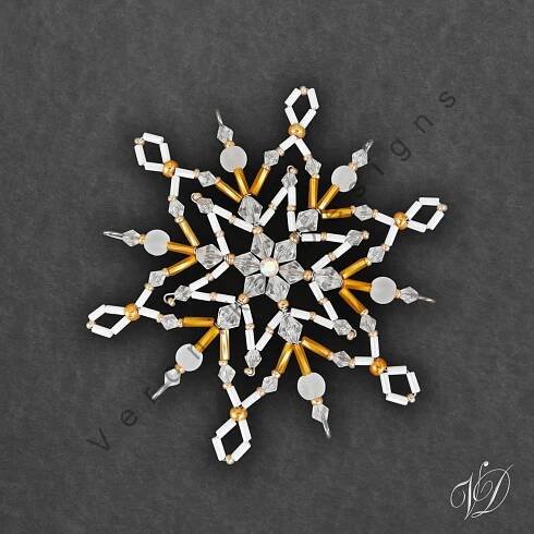 Vánoční korálková hvězda 0403 (PEVNÁ A NEREZ) Christmas bead ornament