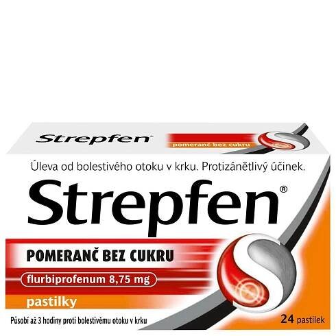 pastilky Strepfen - Pomeranč bez cukru | Strepsils