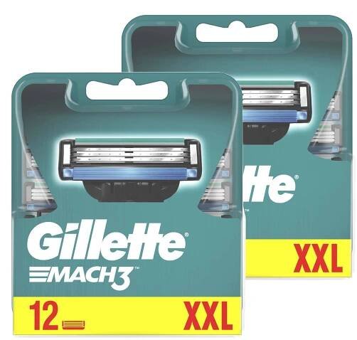 Gillette Mach3 náhradní hlavice 12+12 ks