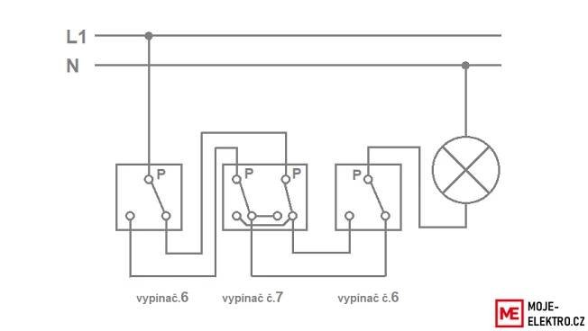 Schéma zapojení vypínače č.7