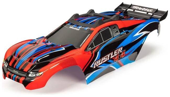 Náhled produktu - 1:10 Traxxas Rustler 4WD: Karosérie červeno-modrá