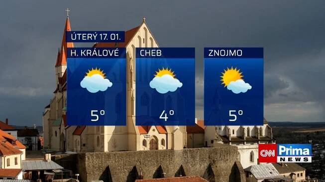 Předpověď počasí na úterý 17.1.