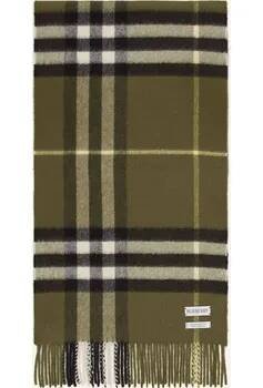 Šála Burberry Dámská Kašmírová Šála, zelená/ černá/ bílá, one size