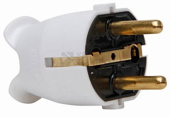 Elektrická vidlice 175701009 vidlice přímá plastová bílá