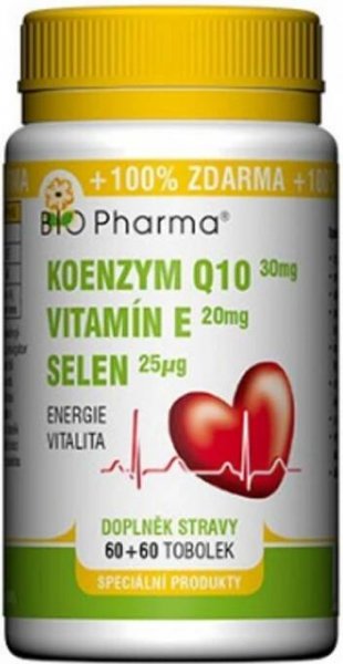 Bio Pharma Koenzym Q10 30 mg + vitamín E + selen 60+60 tobolek