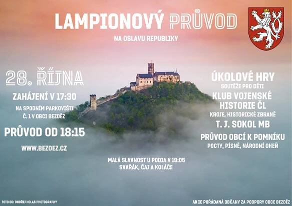 Lampionový průvod v sobotu 28.10.2023 od 17:30 - Oficiální stránky obce Bezděz