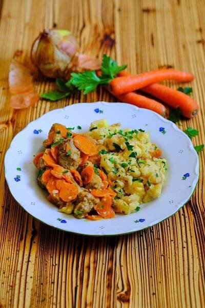 Recept - Vepřové v mrkvi a šťouchané brambory