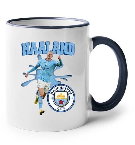 Keramický hrnek s potiskem Erling Braut Haaland - Manchester city - keramický hrnek pro milovníky fotbalu