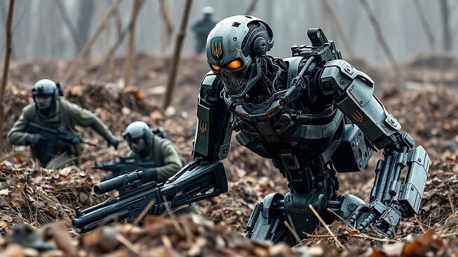 Ukrajina nasadila na frontu první bojové roboty s označením Terminator T-700 - Médium.cz
