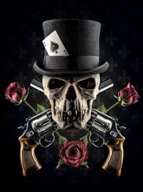 Skull And Rose Background