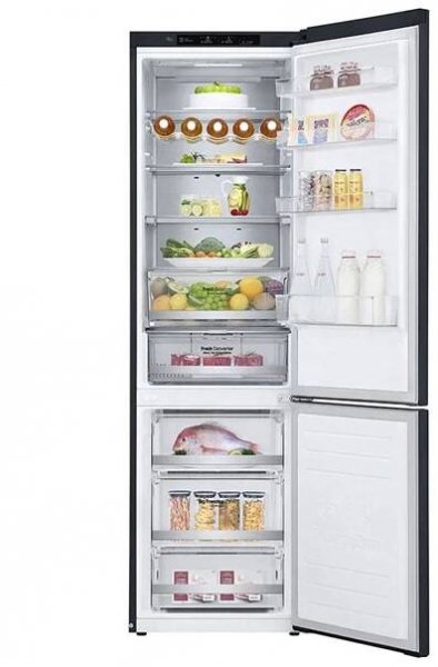 LG Kombinovaná chladnička LG | C | 387 l | Smart Invertorový kompresor | DoorCooling+™, Front view with door open with food, GBV7280CEV, thumbnail 2