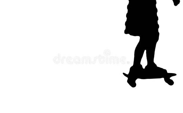 Silhouette School Girl Riding a Skateboard Stock Footage - Video of girl, model: 207004166