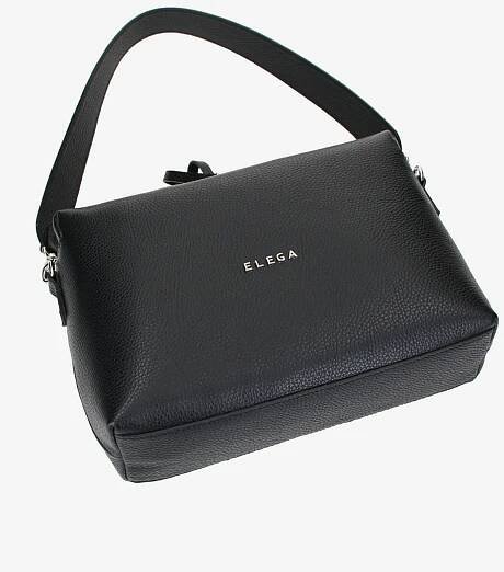 Elega Černá dámská kožená kabelka ELEGA Hills