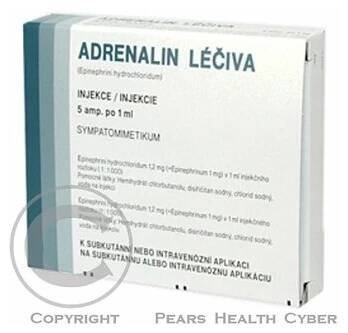 ADRENALIN LÉČIVA INJ 5X1ML/1MG (Léčba srdečních nemocí)