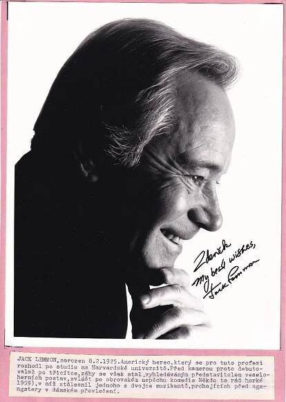 podpis / autogram - USA herec - JACK LEMMON - Ostatní sběratelské předměty