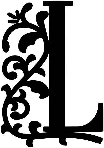 Elegant Floral Monogram Letter L SVG