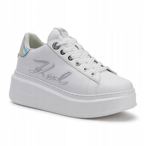 Dámské boty KARL LAGERFELD Anakapri Signia white leather w/silver 38 EU
