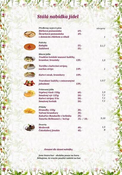 Stálé menu 2020 – LES PARK Vřesovice
