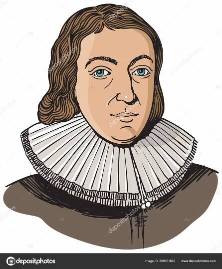 Stáhnout - John Milton – samostatný kreslený portrét, vektorový — Ilustrace