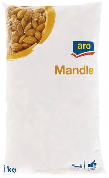aro Mandle jádra natural 30/32 USA 1 kg - Mandle, Ořechy, Suché plody, semena, Trvanlivé
