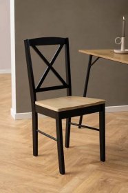 Židle Elvira - bílá/černá, Trend, dřevo (44,5/90/47cm) - MID.YOU
