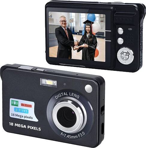 Přenosná digitální videokamera 720P 18 MPx foto 8x zoom proti otřesům 2,7" velký TFT